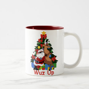 Cool Santa And Reindeer Mug