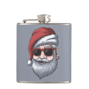 Cool Santa Christmas Holiday Adult Stocking Stuffe Hip Flask