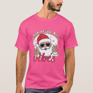 Cool Santa Christmas Vibes   Retro Holiday T-Shirt