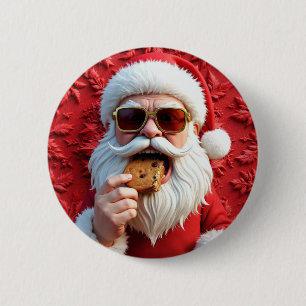 Cool Santa Claus 6 Cm Round Badge