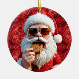 Cool Santa Claus Ceramic Tree Decoration