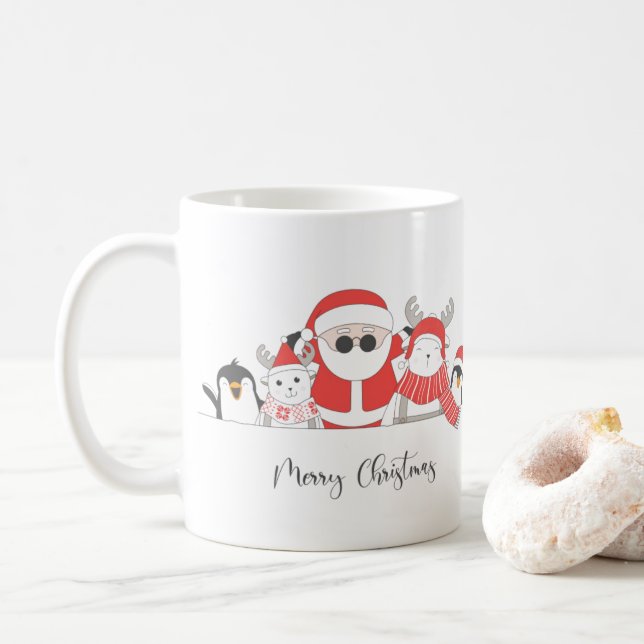 Cool Santa Claus Christmas Coffee Mug (With Donut)
