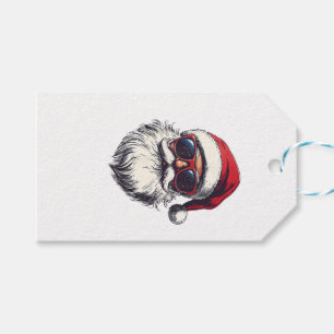 Cool Santa Claus Face Retro Sunglasses Christmas M Gift Tags