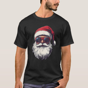 Cool Santa Claus Face Retro Sunglasses Christmas M T-Shirt