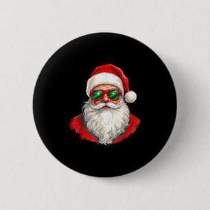 Cool Santa Claus Face Retro Sungles Christmas Men  6 Cm Round Badge