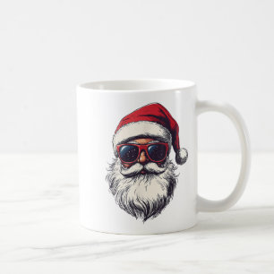 Cool Santa Claus Face Retro Sungles Christmas Men Coffee Mug