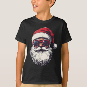 Cool Santa Claus Face Retro Sungles Christmas Men  T-Shirt