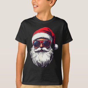Cool Santa Claus Face Retro Sungles Christmas Men T-Shirt