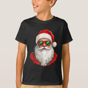 Cool Santa Claus Face Retro Sungles Christmas Men T-Shirt