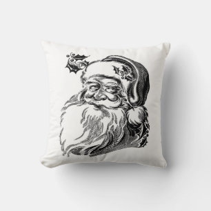 Cool Santa Claus Head Sketch Cushion