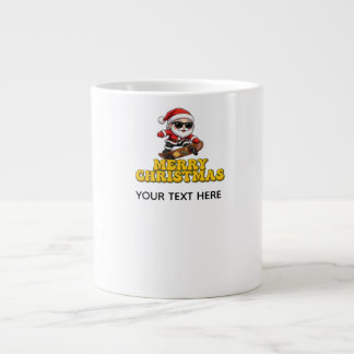 Cool Santa Claus Skateboarding Merry Christmas Large Coffee Mug