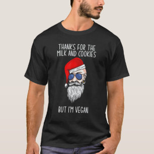 Cool Santa Claus Vegan Milk Cookie Bearded Hipster T-Shirt