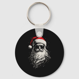 Cool Santa Clause Christmas Funny Santa Sungles Me Key Ring