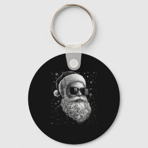 Cool Santa Face Beard & Gles Christmas Funny M Key Ring