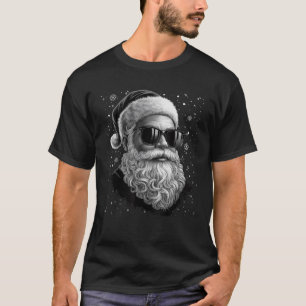 Cool Santa Face Beard Glasses Christmas Funny Men T-Shirt