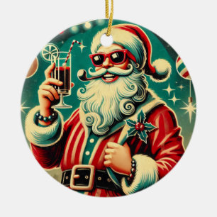 Cool Santa Funny Christmas Ceramic Tree Decoration