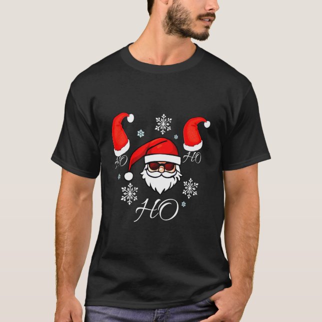 Cool Santa Ho Ho Ho T-Shirt Festive Christmas (Front)