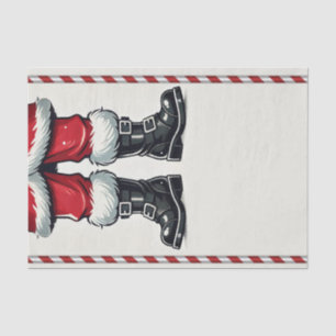 Cool Santa in Black Boots Christmas Holiday  Tissue Paper