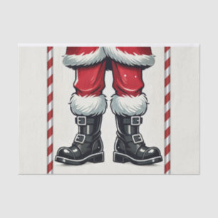 Cool Santa in Black Boots Christmas Holiday  Tissue Paper
