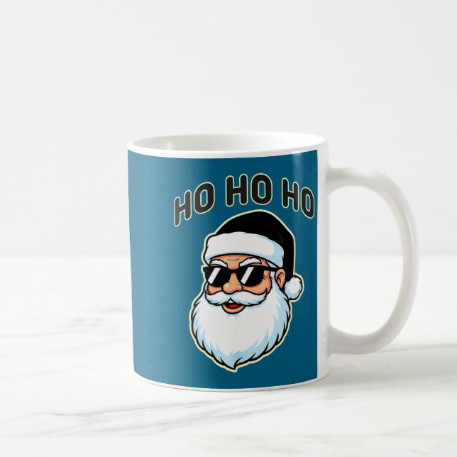Cool Santa In Black Hat Sungles Graphic 2  Coffee Mug (Right)