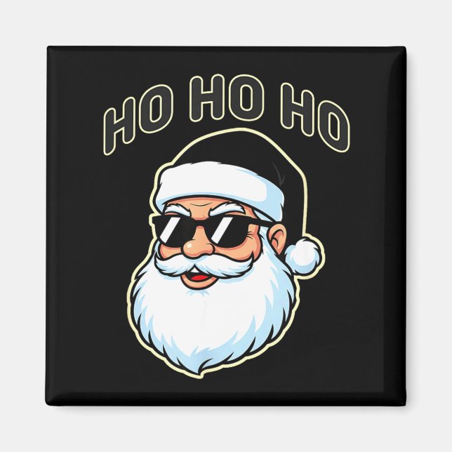 Cool Santa In Black Hat Sungles Graphic 2  Magnet (Front)