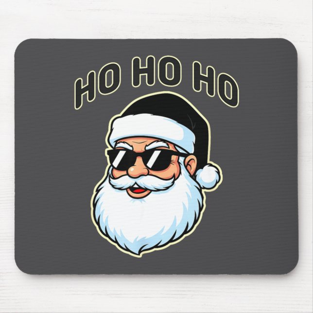 Cool Santa In Black Hat Sungles Graphic 2  Mouse Mat (Front)