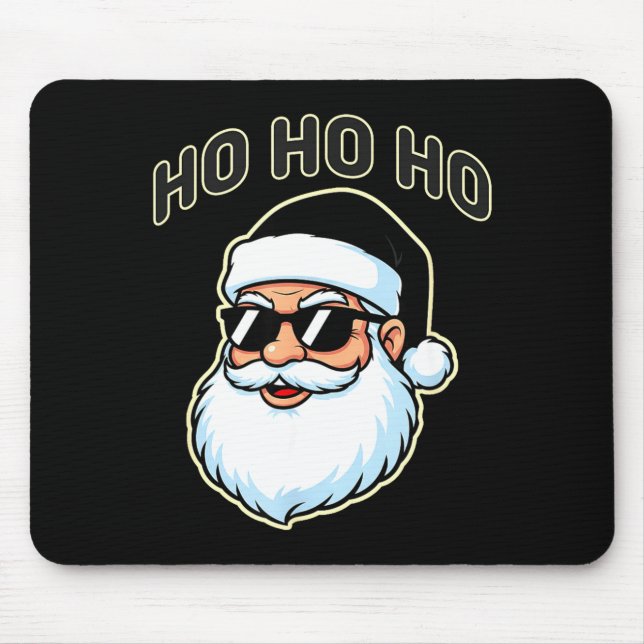 Cool Santa In Black Hat Sungles Graphic 2  Mouse Mat (Front)