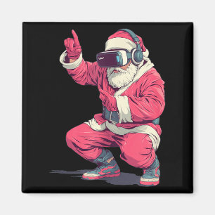 Cool Santa Moves With Vr Headset For Gaming Christ Magnet