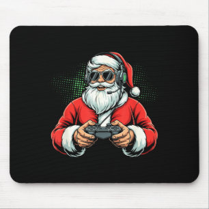 Cool Santa Playing Video Games Christmas Gamer Boy Mouse Mat