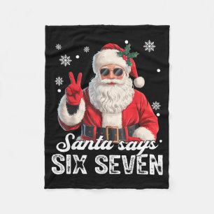 Cool Santa Says 67 Meme Funny Christmas Xmas Men W Fleece Blanket