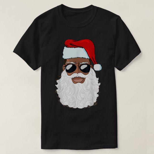 Cool Santa with Shades Christmas Design T-Shirt (Design Front)