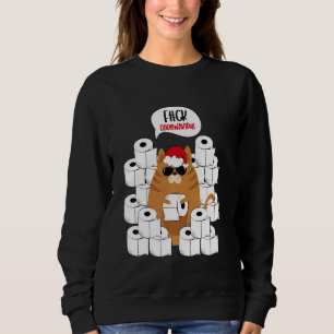 Cool Sarcastic Cat In Santa S Hat With Toilet Pape Sweatshirt