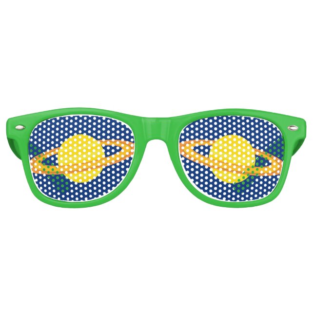 Cool Saturn Outer Space Planet Party Retro Sunglasses (Front)