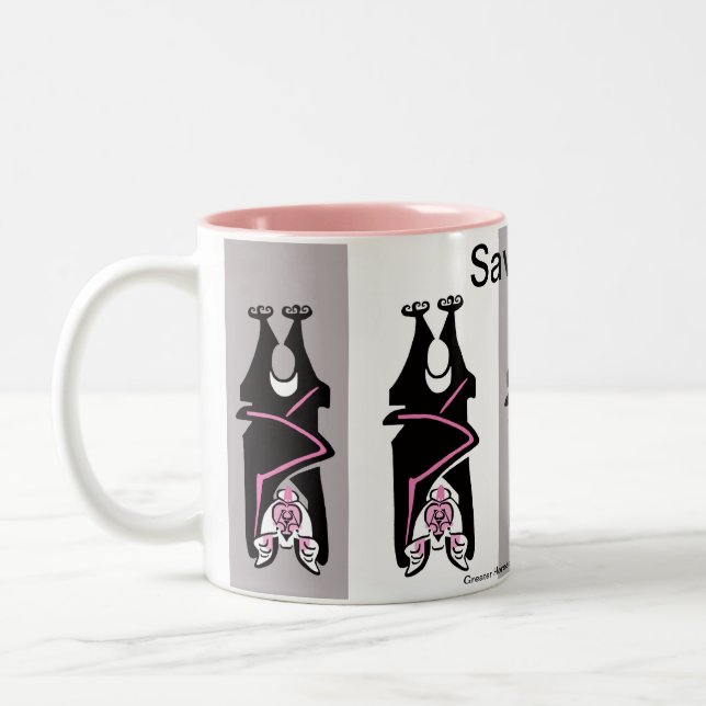Cool  Save BATS - Endangered animal graphic - Two-Tone Coffee Mug (Left)