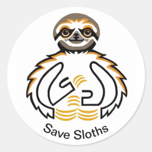 Cool Save SLOTHS- Animal activist -Wildlife Classic Round Sticker