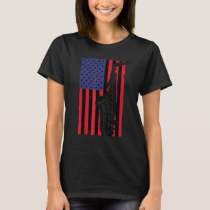 Cool Saxophone For Men Women American Flag Jazz Mu T-Shirt