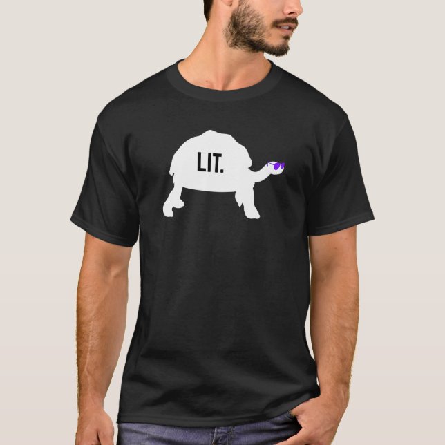 Cool Saying We Lit Turtle Tortoise Hilarious Anima T-Shirt (Front)