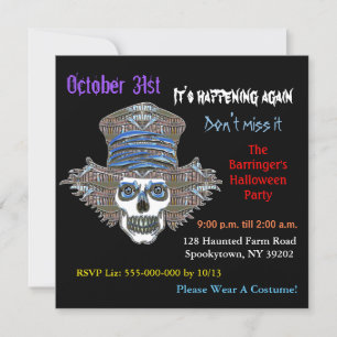 Cool ScareCrow Fright  Halloween SQUARE Invitation