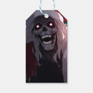 Cool Scary Creepy Skull Santa Claus Xmas Gift Tags