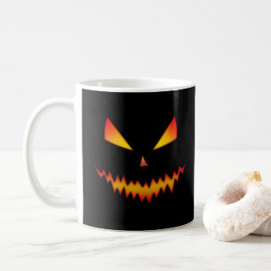Cool scary Jack O'Lantern face Halloween black Coffee Mug
