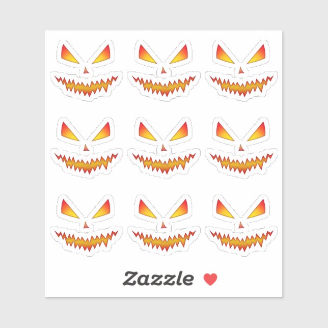 Cool scary Jack O'Lantern face Halloween pattern (Sheet)