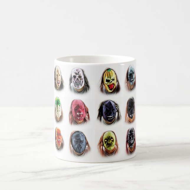 Cool Scary Masks Coffee Mug (Center)