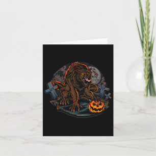 Cool Scary Werewolf Halloween Theme Card