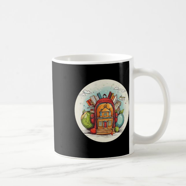 Cool School Outfit With Bag And Books Premium  Coffee Mug (Right)