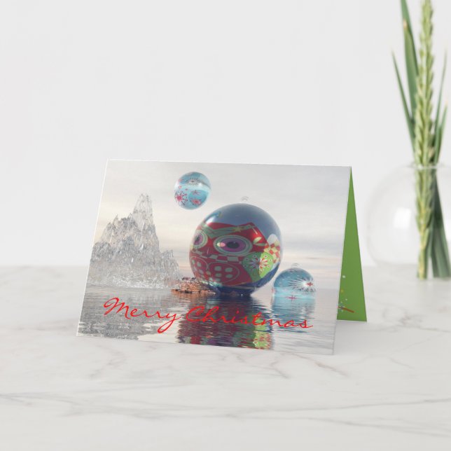 Cool Sci-fi card with floating Baubles (Front)