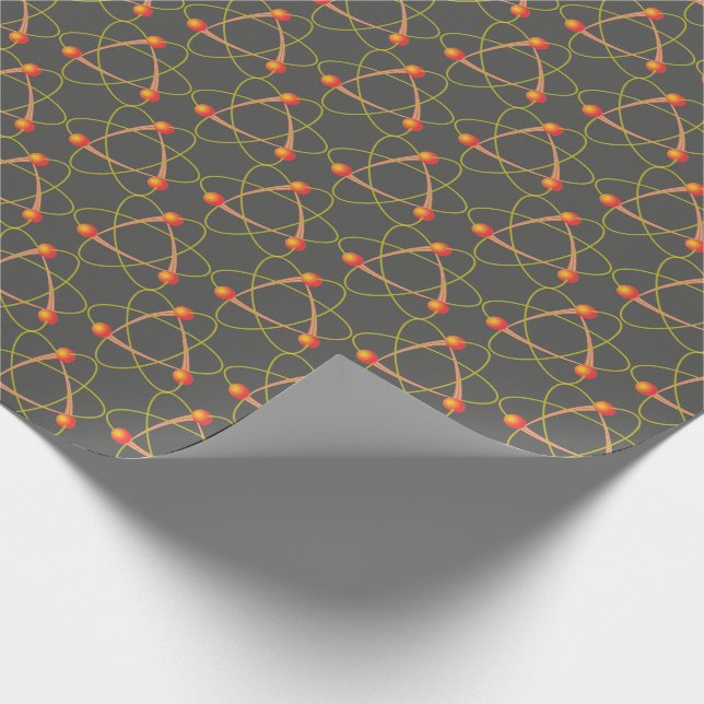 Cool Science Awesome Atoms Grey Gift Wrap (Corner)