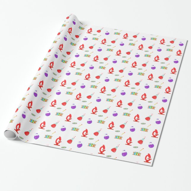 Cool Science Pattern Wrapping Paper (Unrolled)