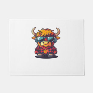 Cool Scottish Highland Cow Classic T-Shirt Doormat