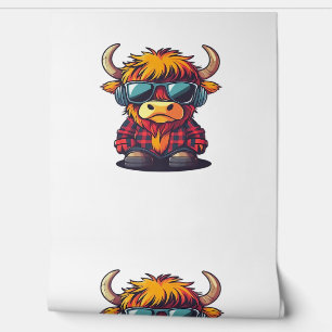 Cool Scottish Highland Cow Classic T-Shirt Wallpaper