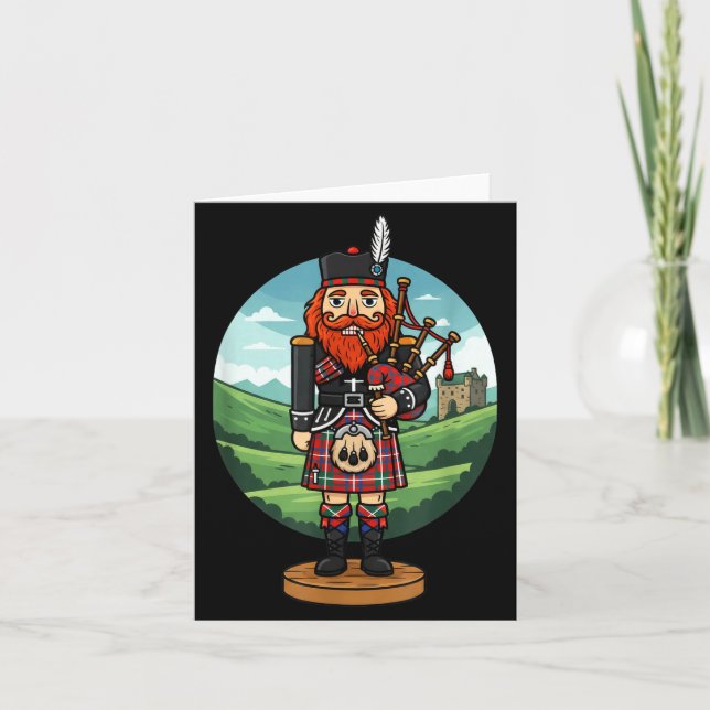 Cool Scottish Nutcracker Bagpes  Card (Front)